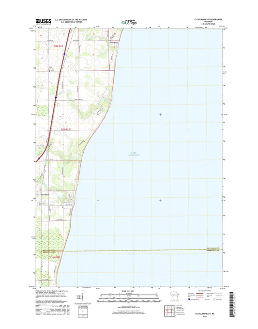 Cleveland East Wisconsin US Topo Map Image
