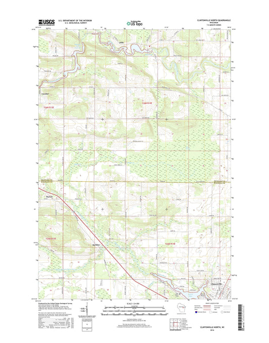 Clintonville North Wisconsin US Topo Map Image