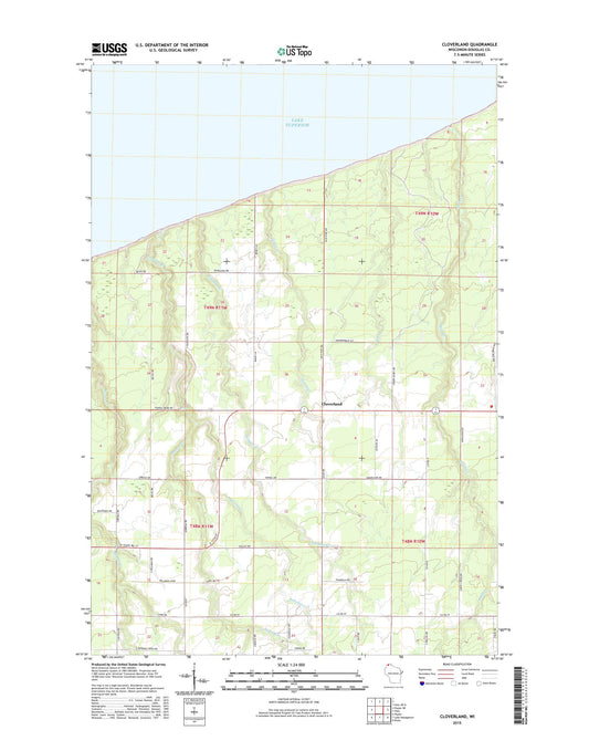Cloverland Wisconsin US Topo Map Image