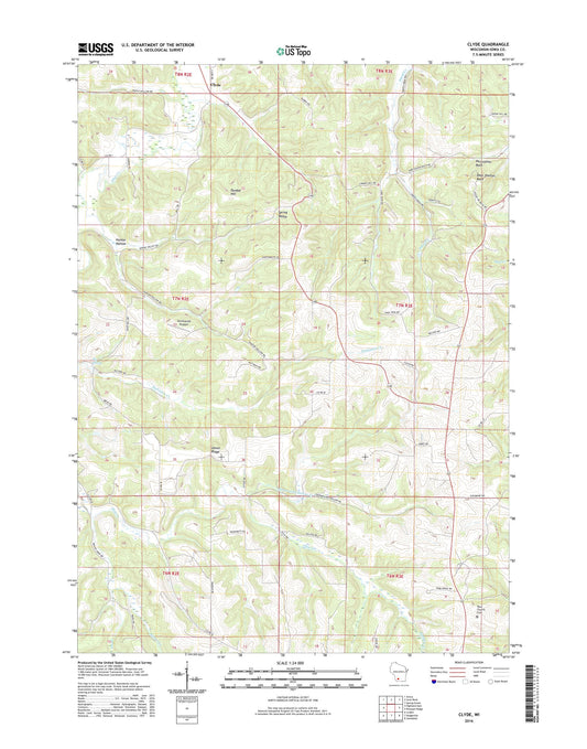 Clyde Wisconsin US Topo Map Image