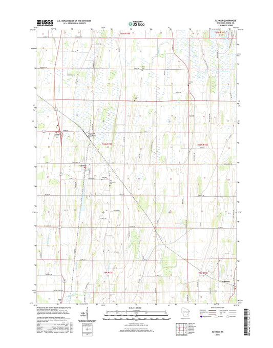Clyman Wisconsin US Topo Map Image