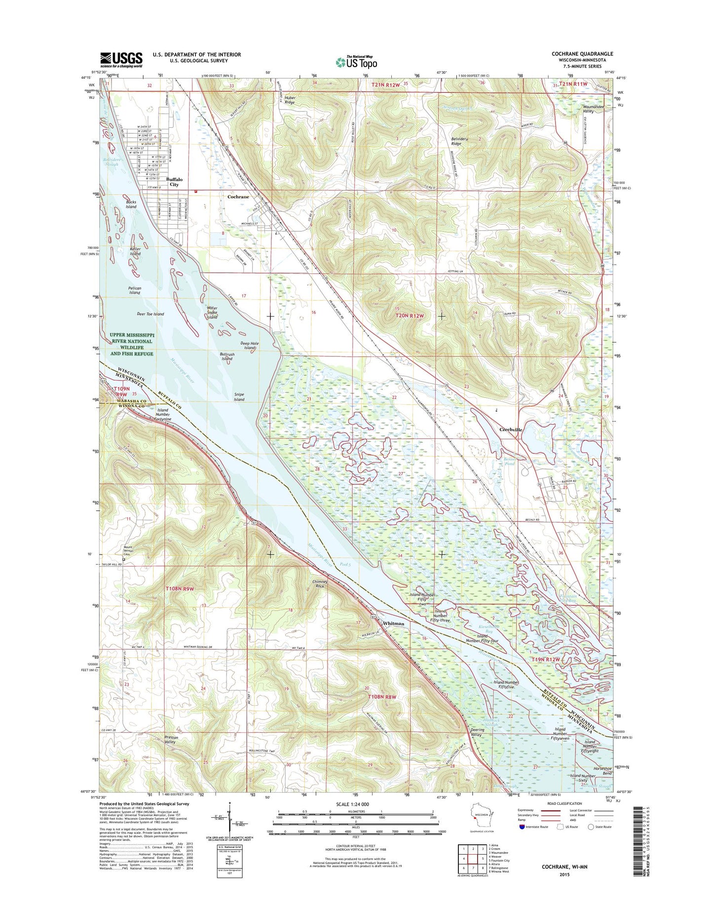 Cochrane Wisconsin US Topo Map Image