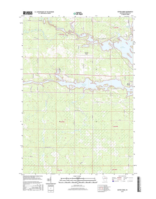 Coffee Creek Wisconsin US Topo Map Image