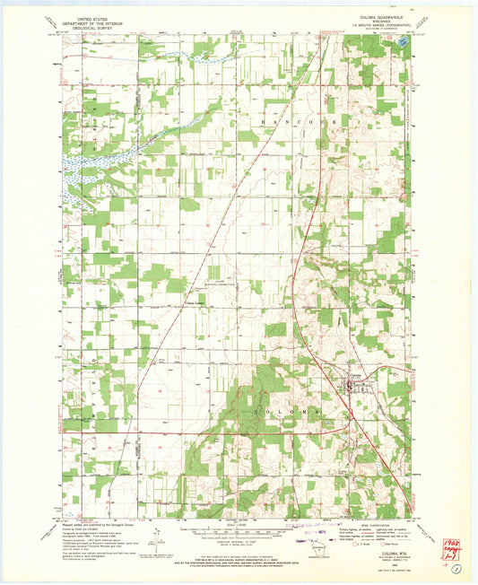 Classic USGS Coloma Wisconsin 7.5'x7.5' Topo Map Image