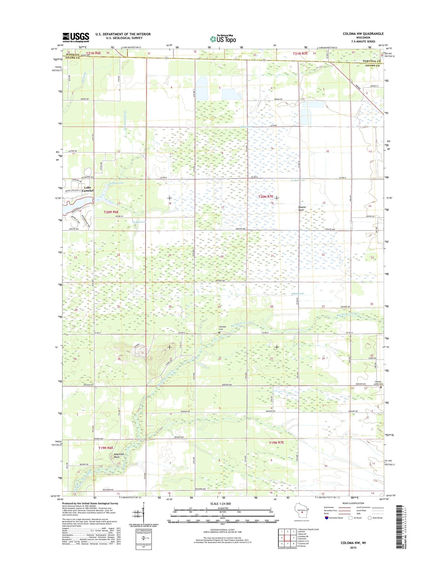 Coloma NW Wisconsin US Topo Map Image
