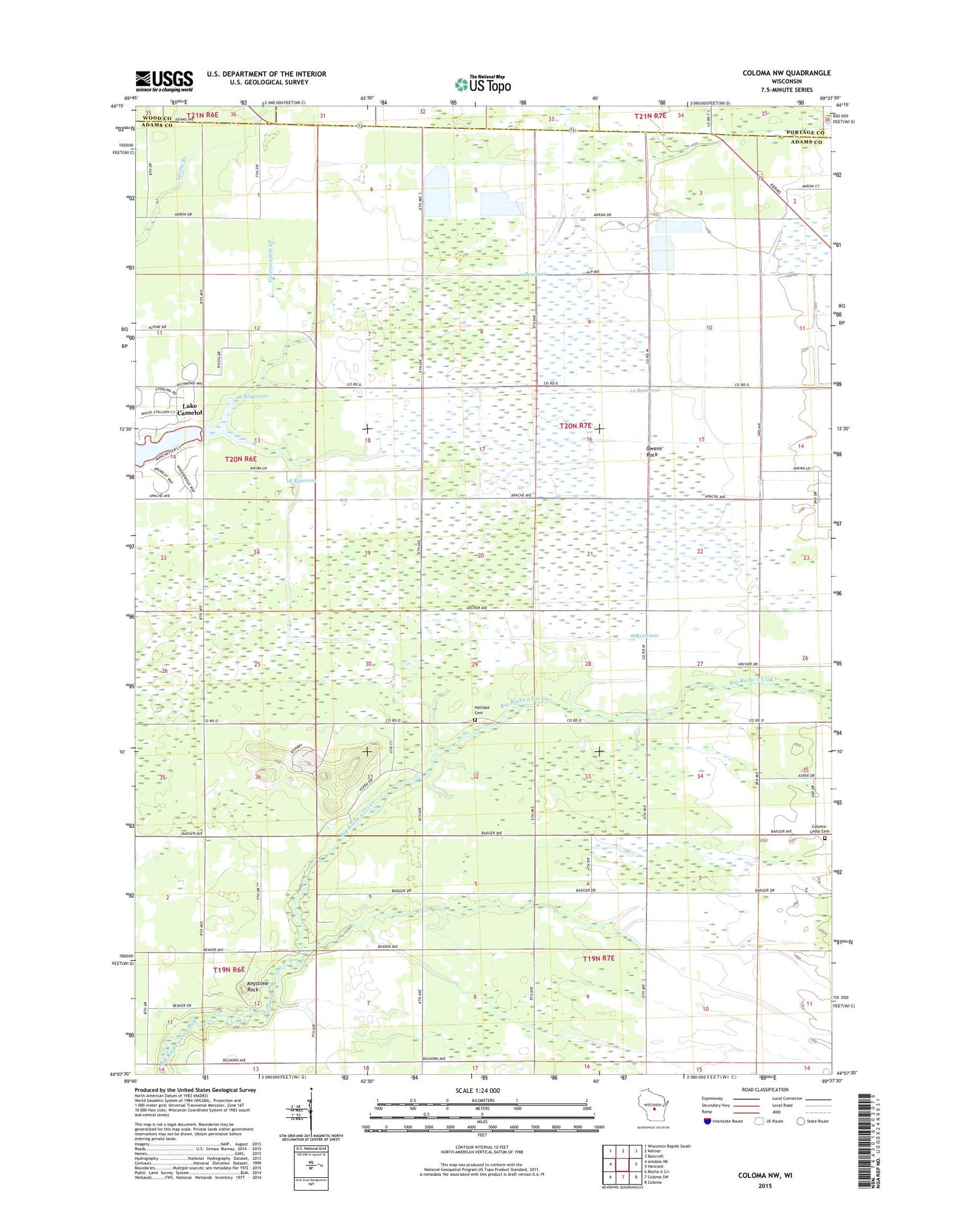 Coloma NW Wisconsin US Topo Map Image