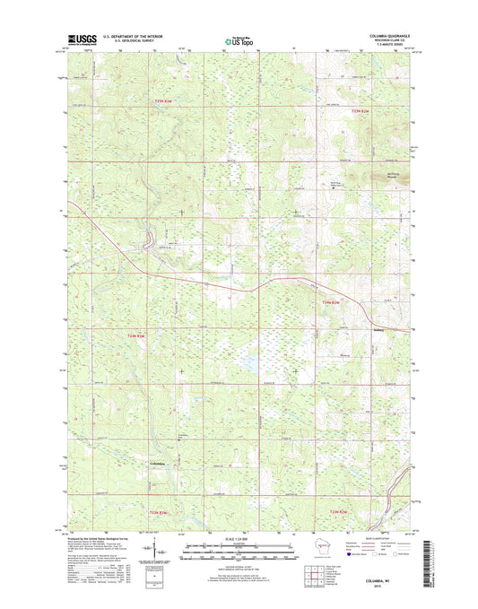 Columbia Wisconsin US Topo Map Image