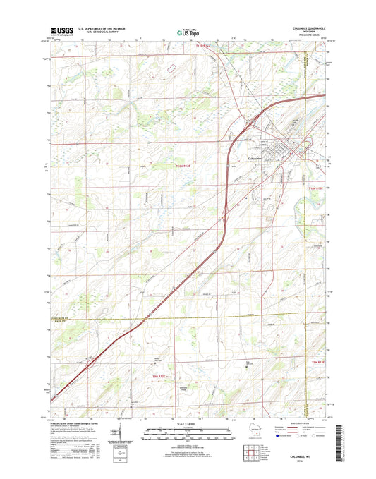 Columbus Wisconsin US Topo Map Image