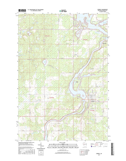 Cornell Wisconsin US Topo Map Image