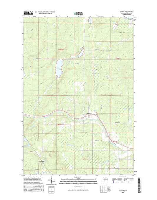 Couderay Wisconsin US Topo Map Image