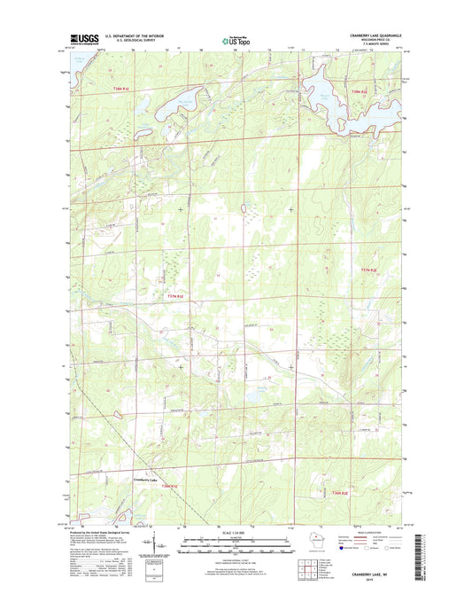 Cranberry Lake Wisconsin US Topo Map Image