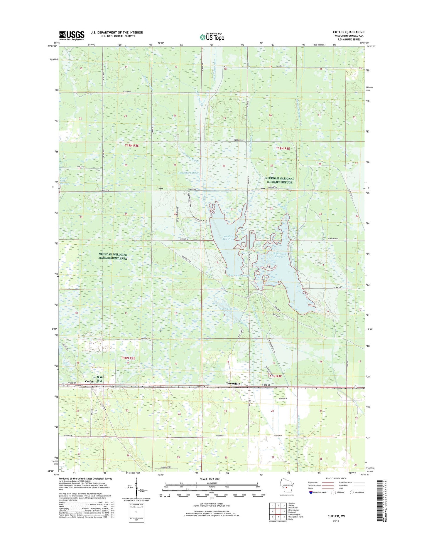 Cutler Wisconsin US Topo Map Image