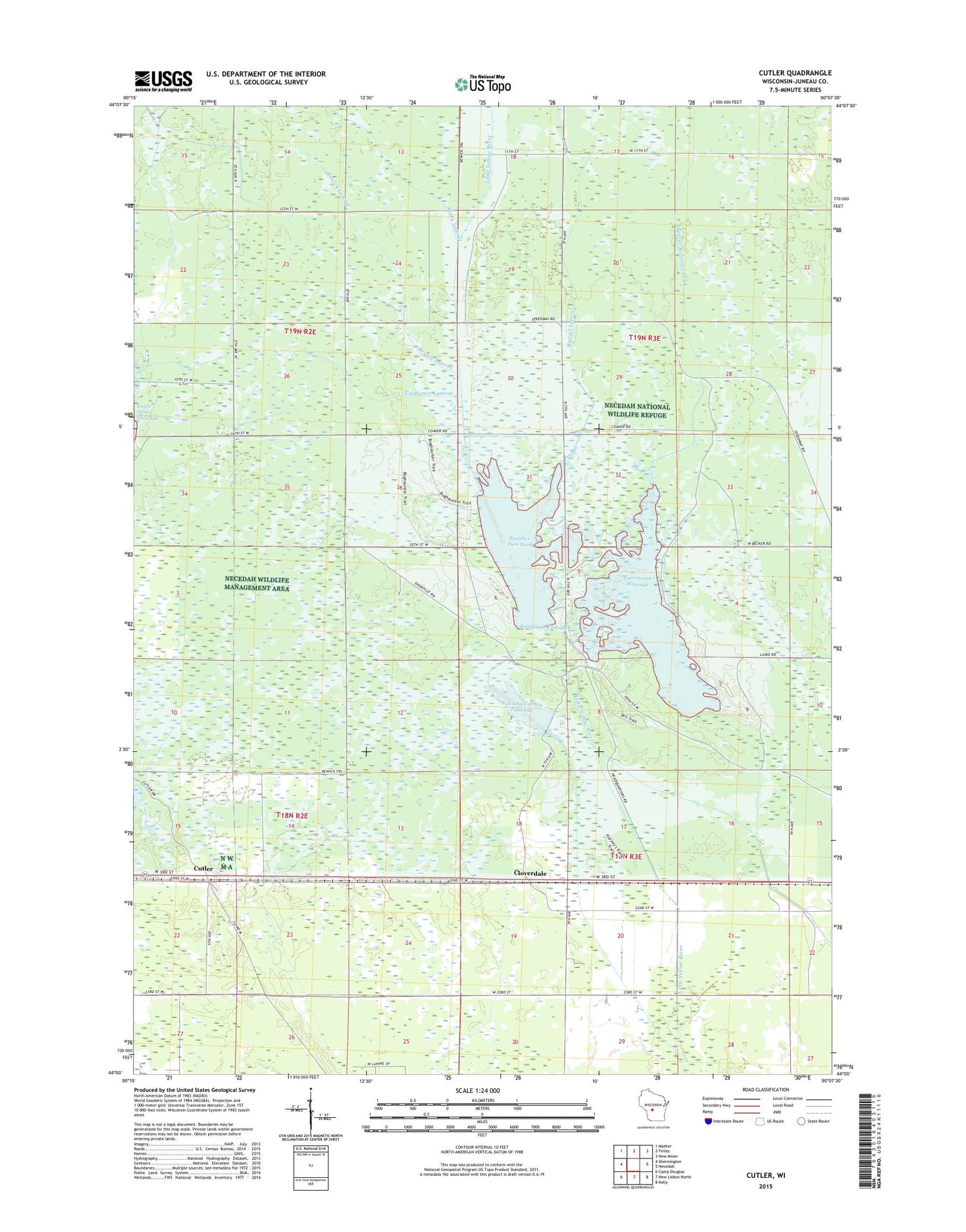Cutler Wisconsin US Topo Map Image