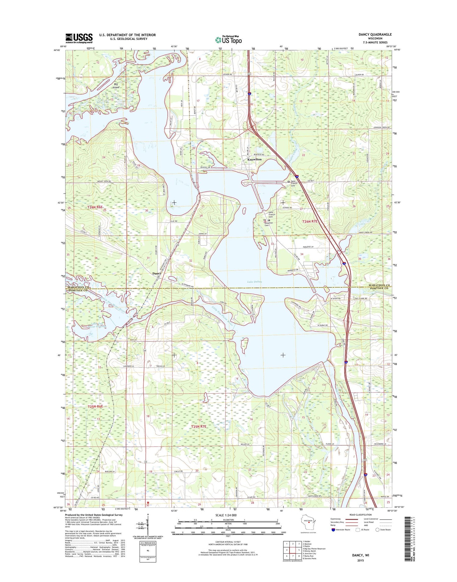 Dancy Wisconsin US Topo Map Image