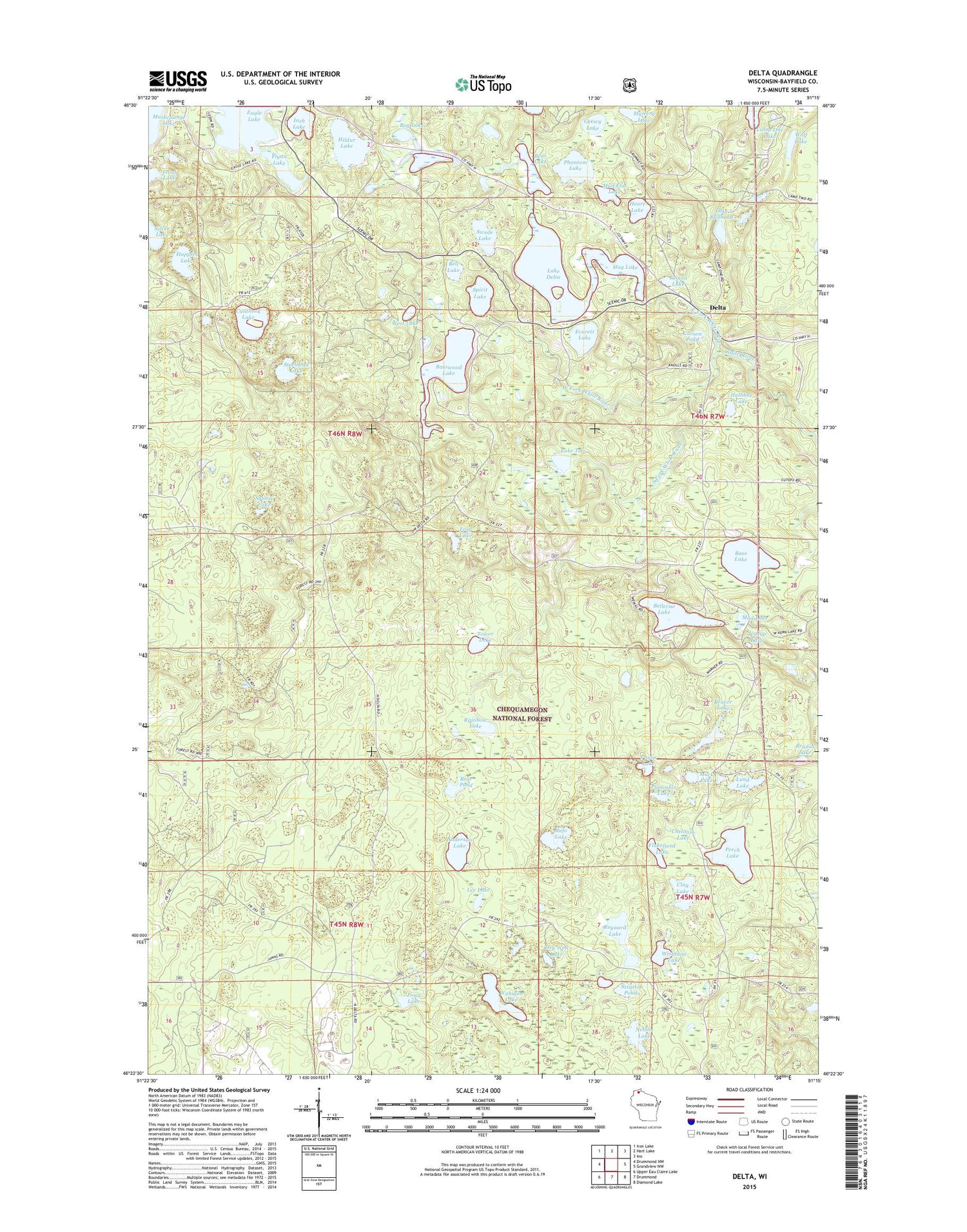 Delta Wisconsin US Topo Map Image