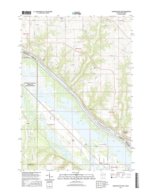 Diamond Bluff West Wisconsin US Topo Map Image