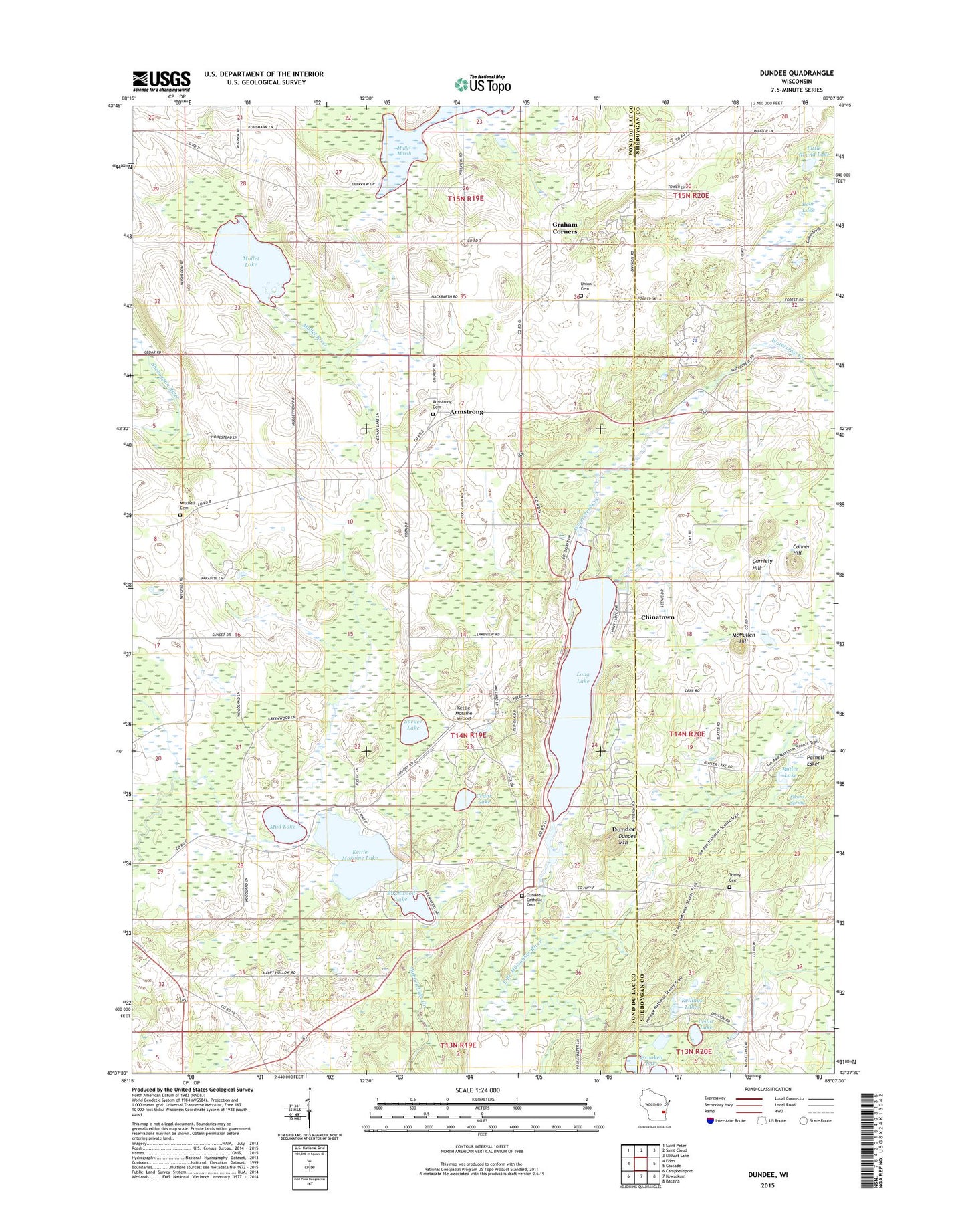 Dundee Wisconsin US Topo Map Image