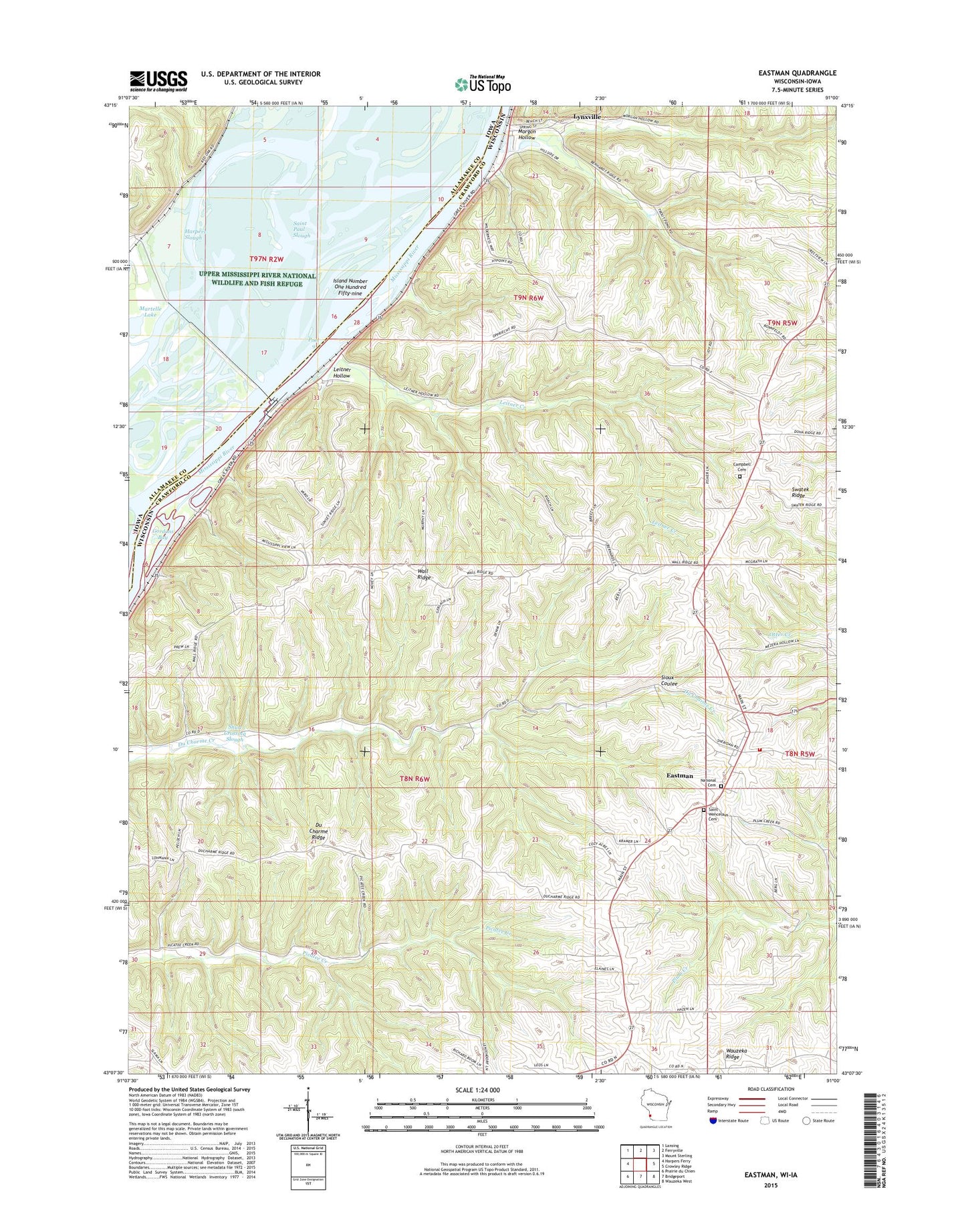 Eastman Wisconsin US Topo Map Image