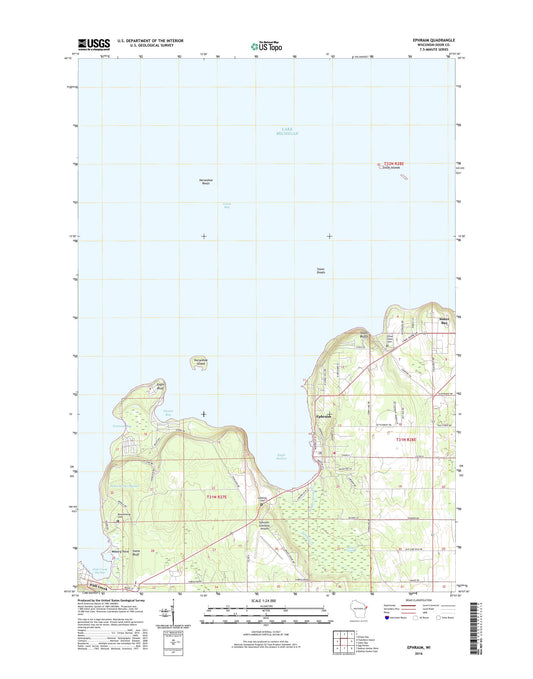 Ephraim Wisconsin US Topo Map Image