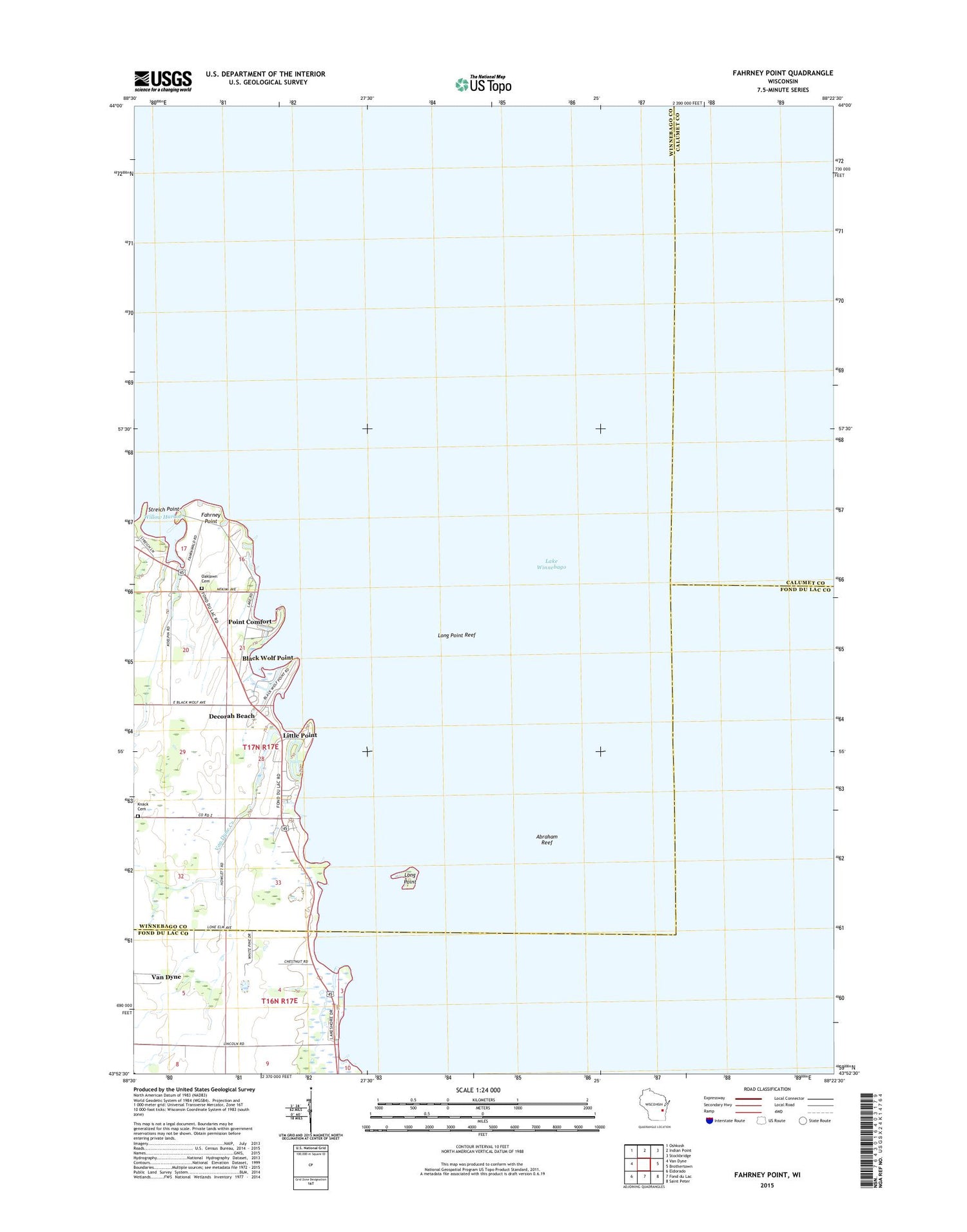 Fahrney Point Wisconsin US Topo Map Image