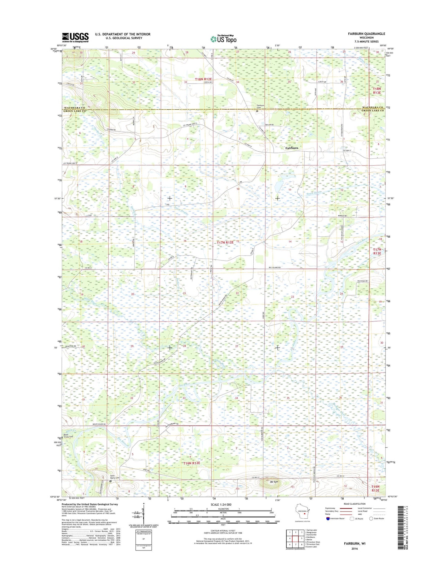 Fairburn Wisconsin US Topo Map Image