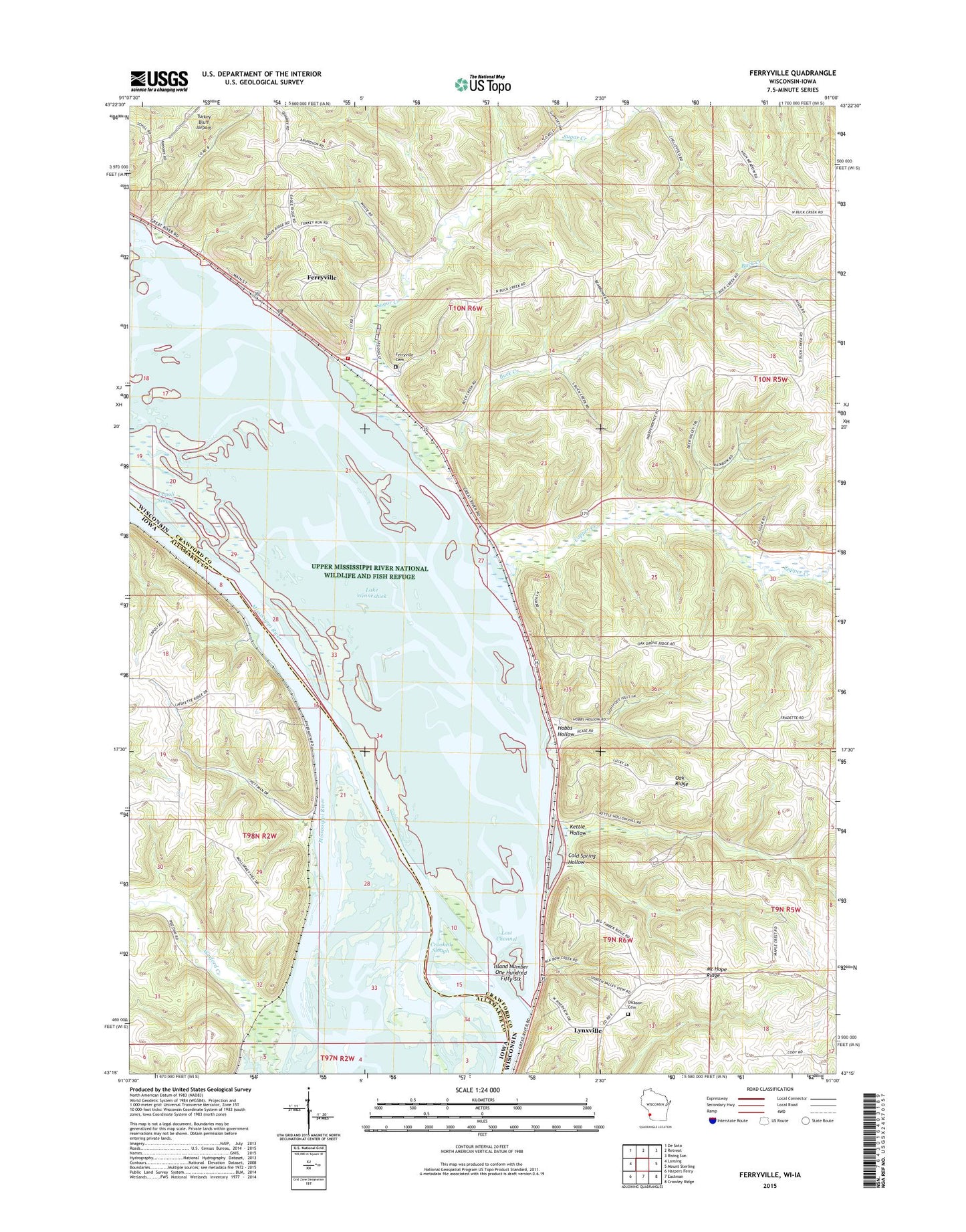 Ferryville Wisconsin US Topo Map Image