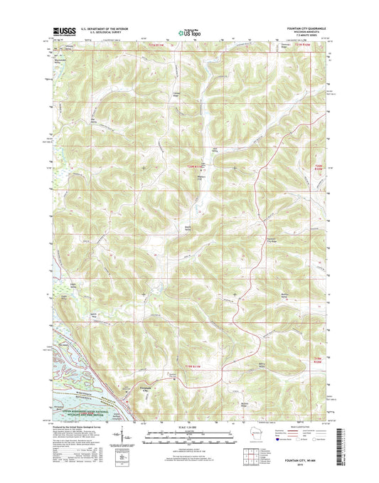 Fountain City Wisconsin US Topo Map Image