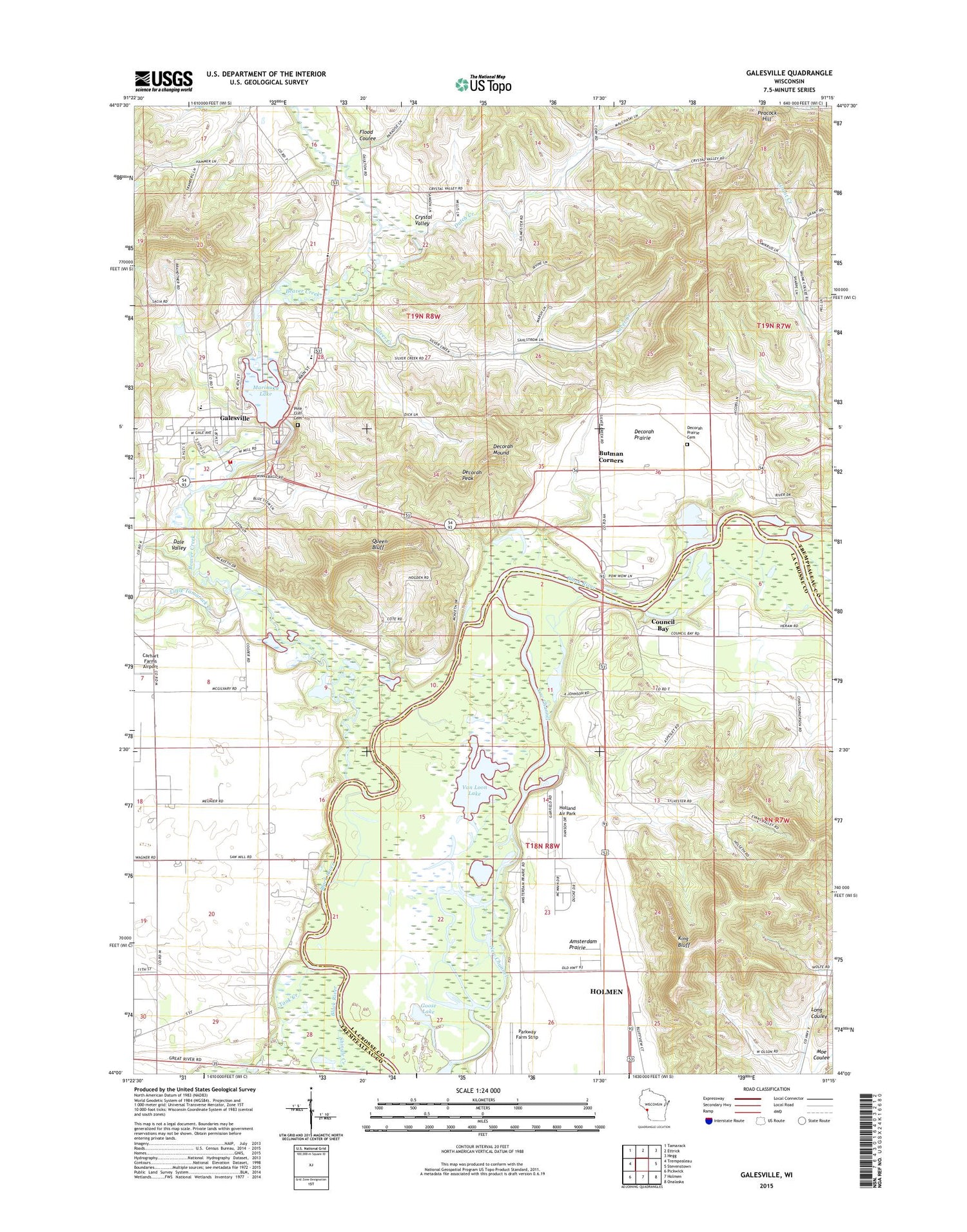 Galesville Wisconsin US Topo Map Image