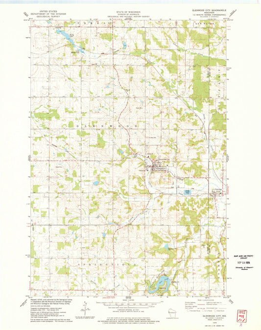 Classic USGS Glenwood City Wisconsin 7.5'x7.5' Topo Map Image