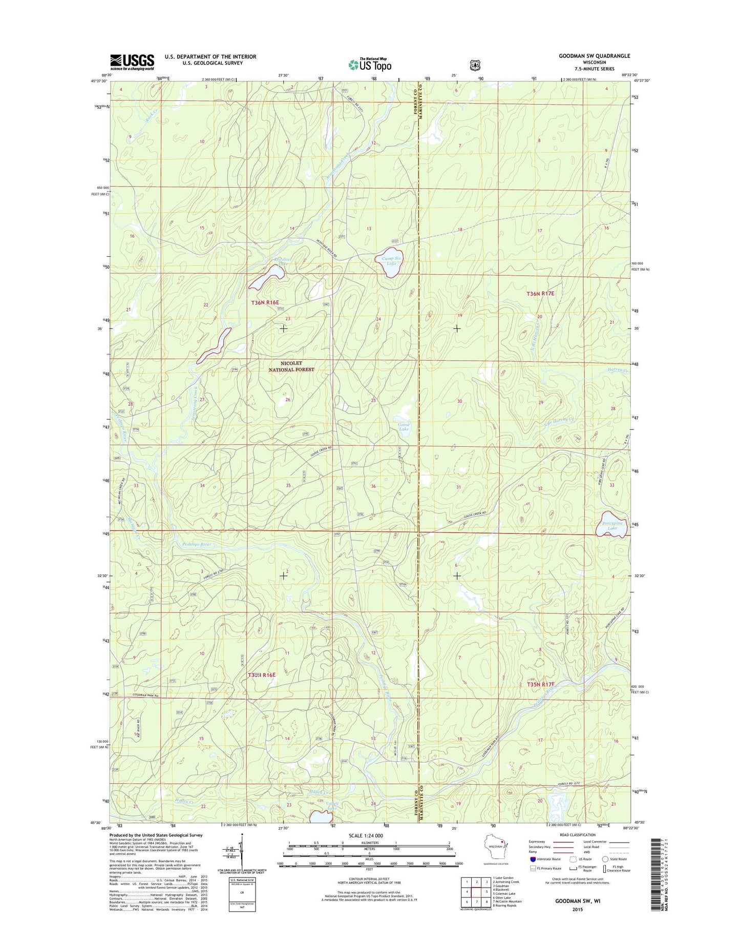 Goodman SW Wisconsin US Topo Map Image