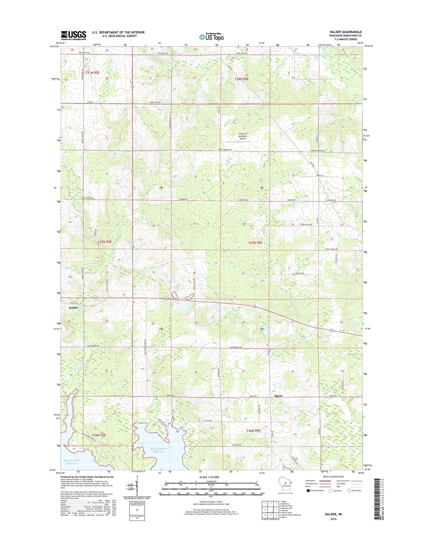 Halder Wisconsin US Topo Map Image