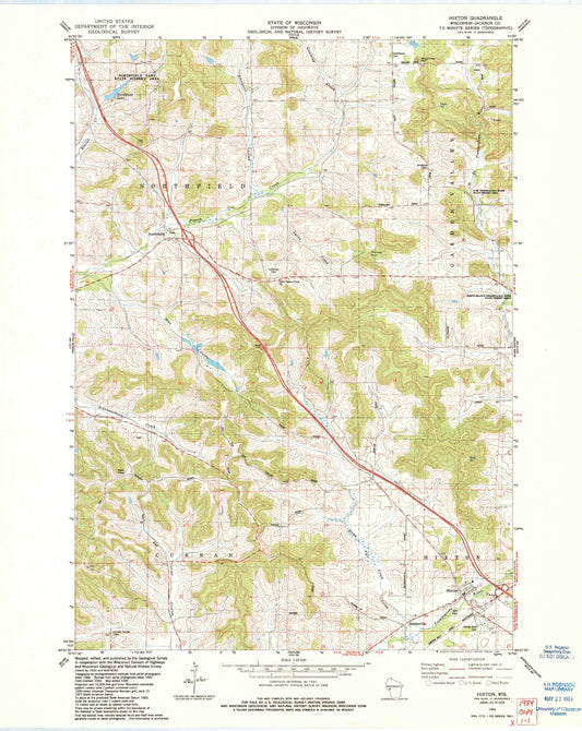 Classic USGS Hixton Wisconsin 7.5'x7.5' Topo Map Image
