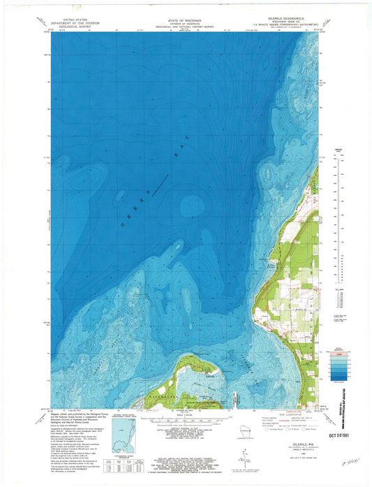 Classic USGS Idlewild Wisconsin 7.5'x7.5' Topo Map Image