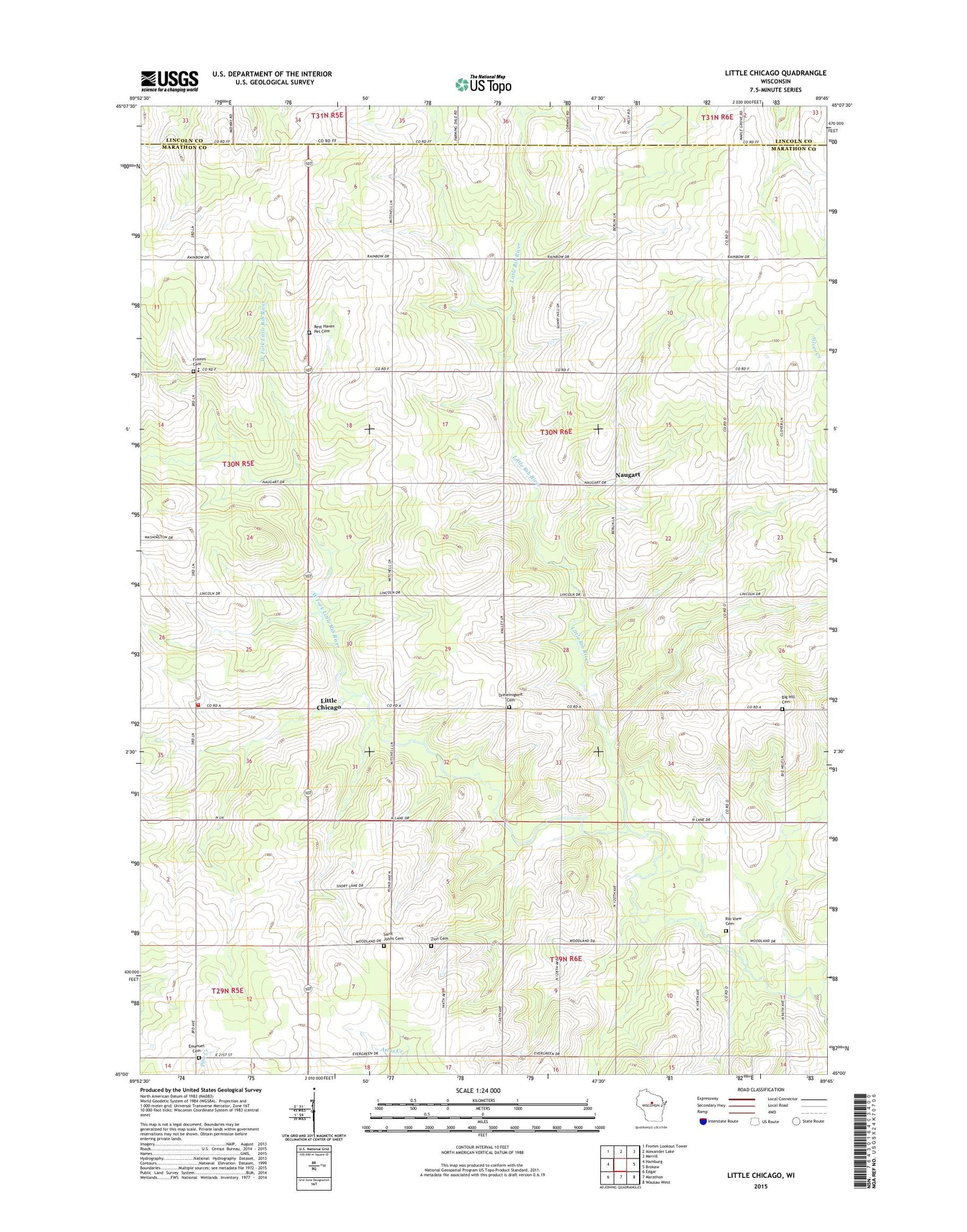 Little Chicago Wisconsin US Topo Map Image