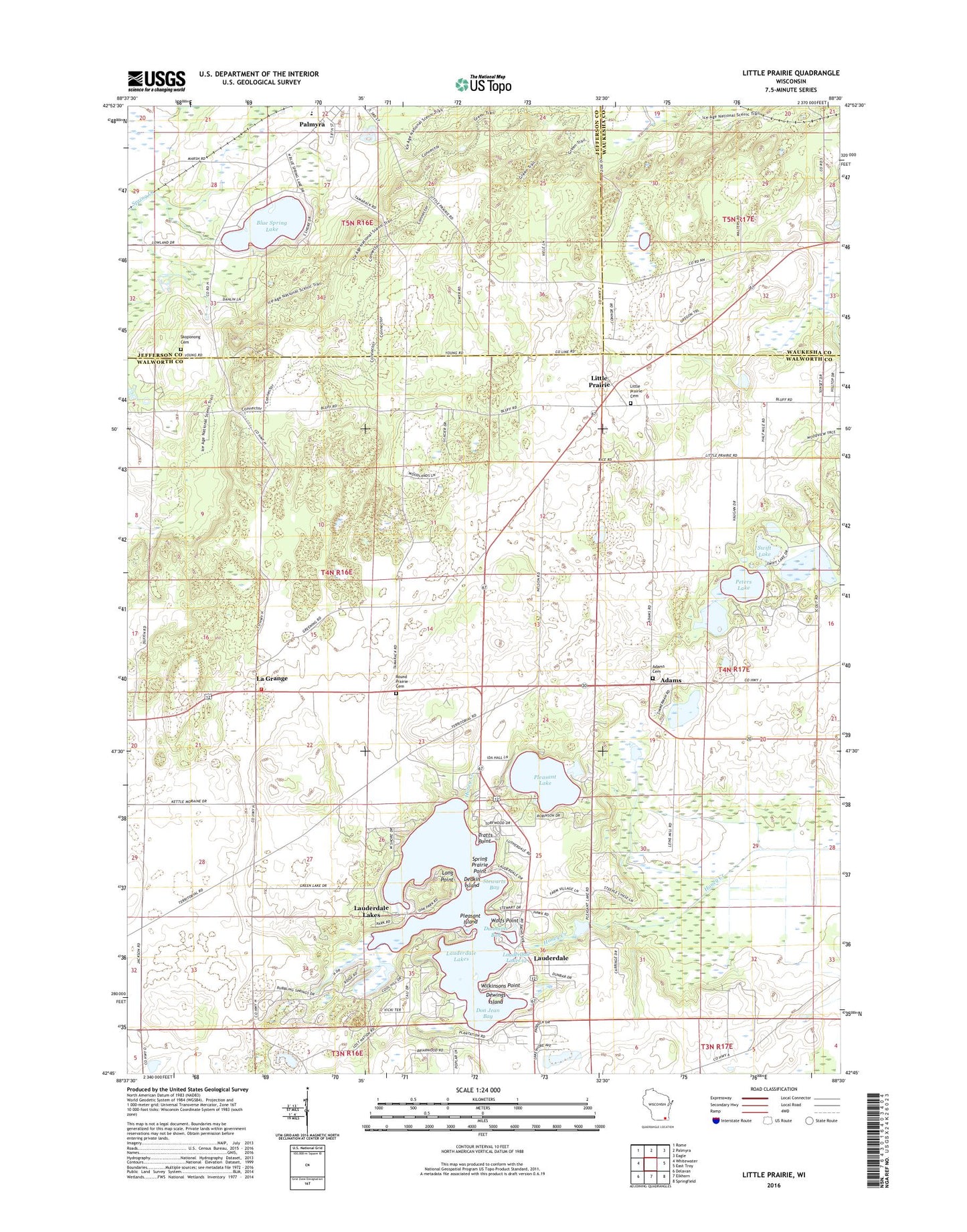 Little Prairie Wisconsin US Topo Map Image