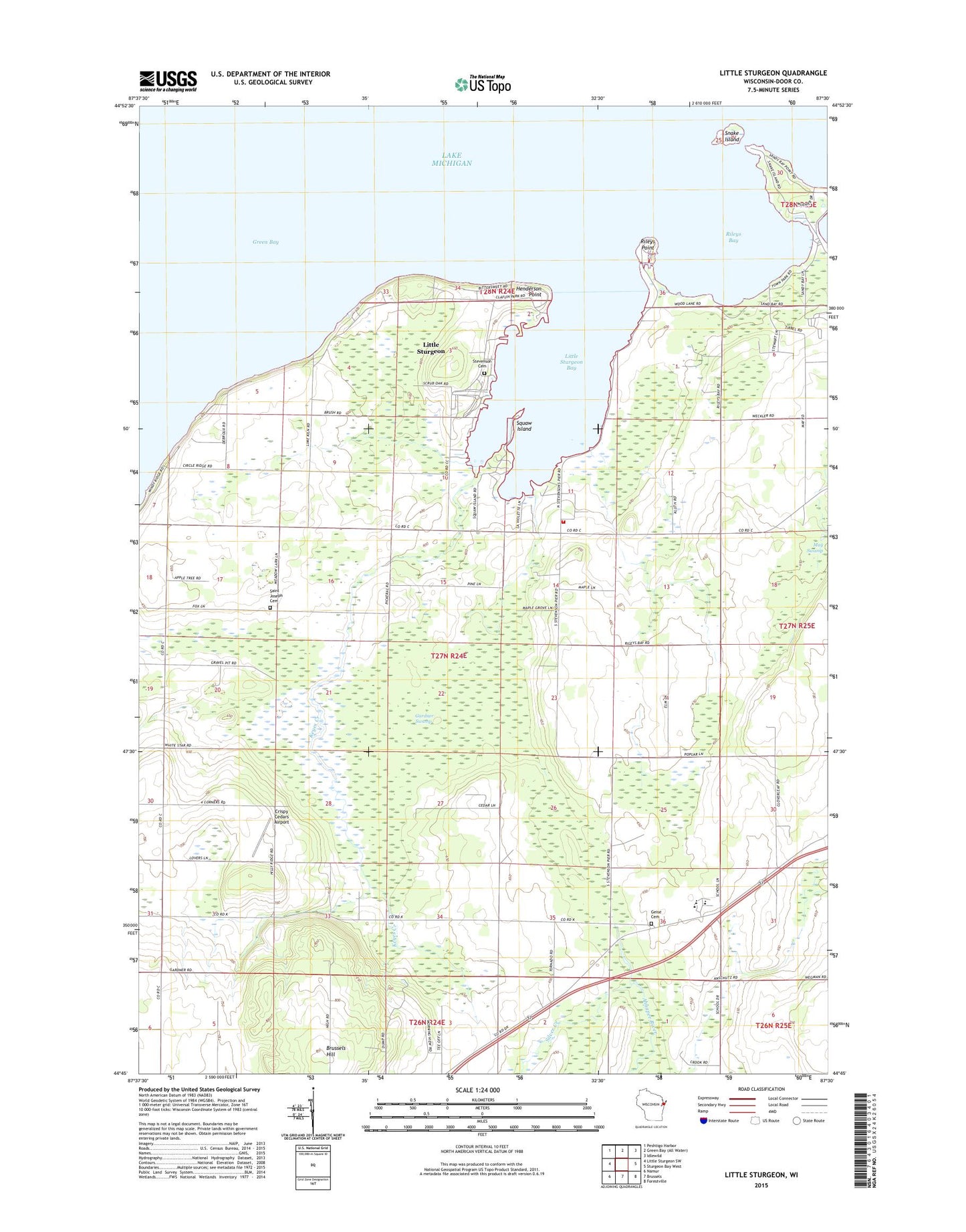 Little Sturgeon Wisconsin US Topo Map Image