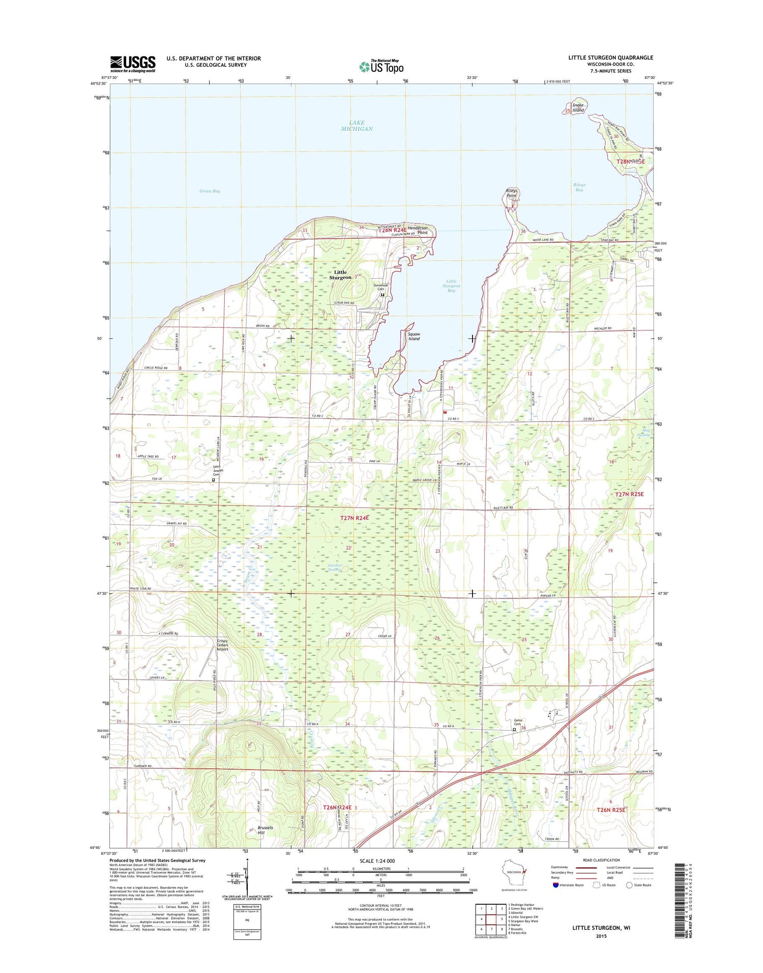 Little Sturgeon Wisconsin US Topo Map Image