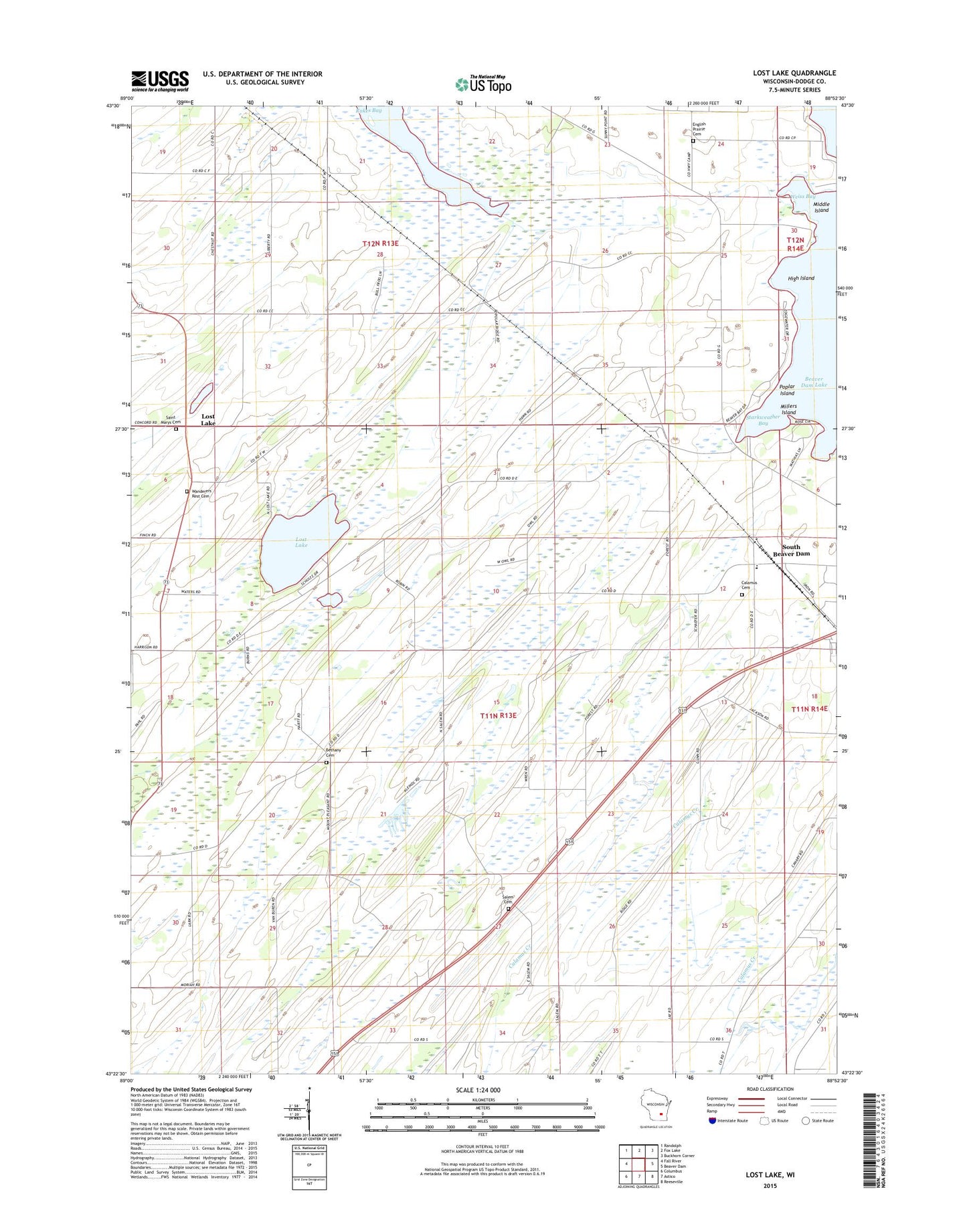 Lost Lake Wisconsin US Topo Map Image