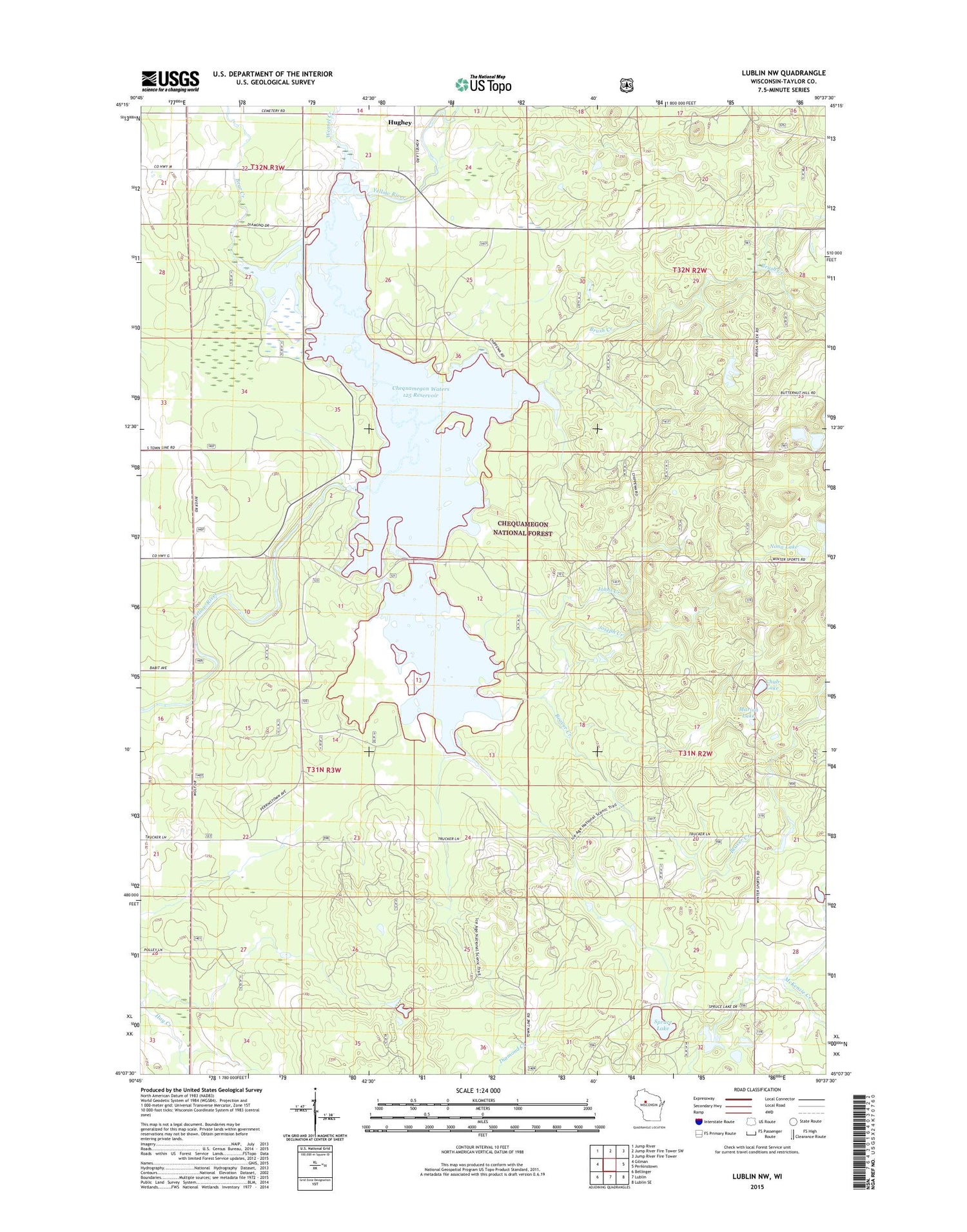 Lublin NW Wisconsin US Topo Map Image