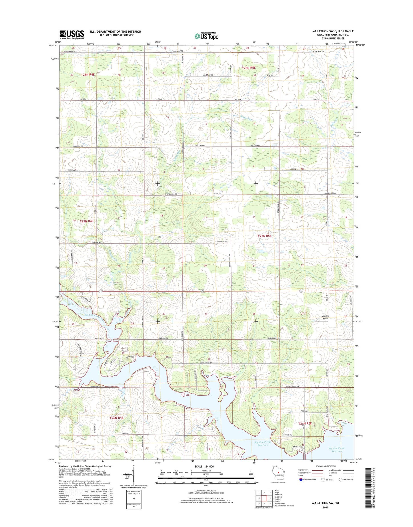 Marathon SW Wisconsin US Topo Map Image