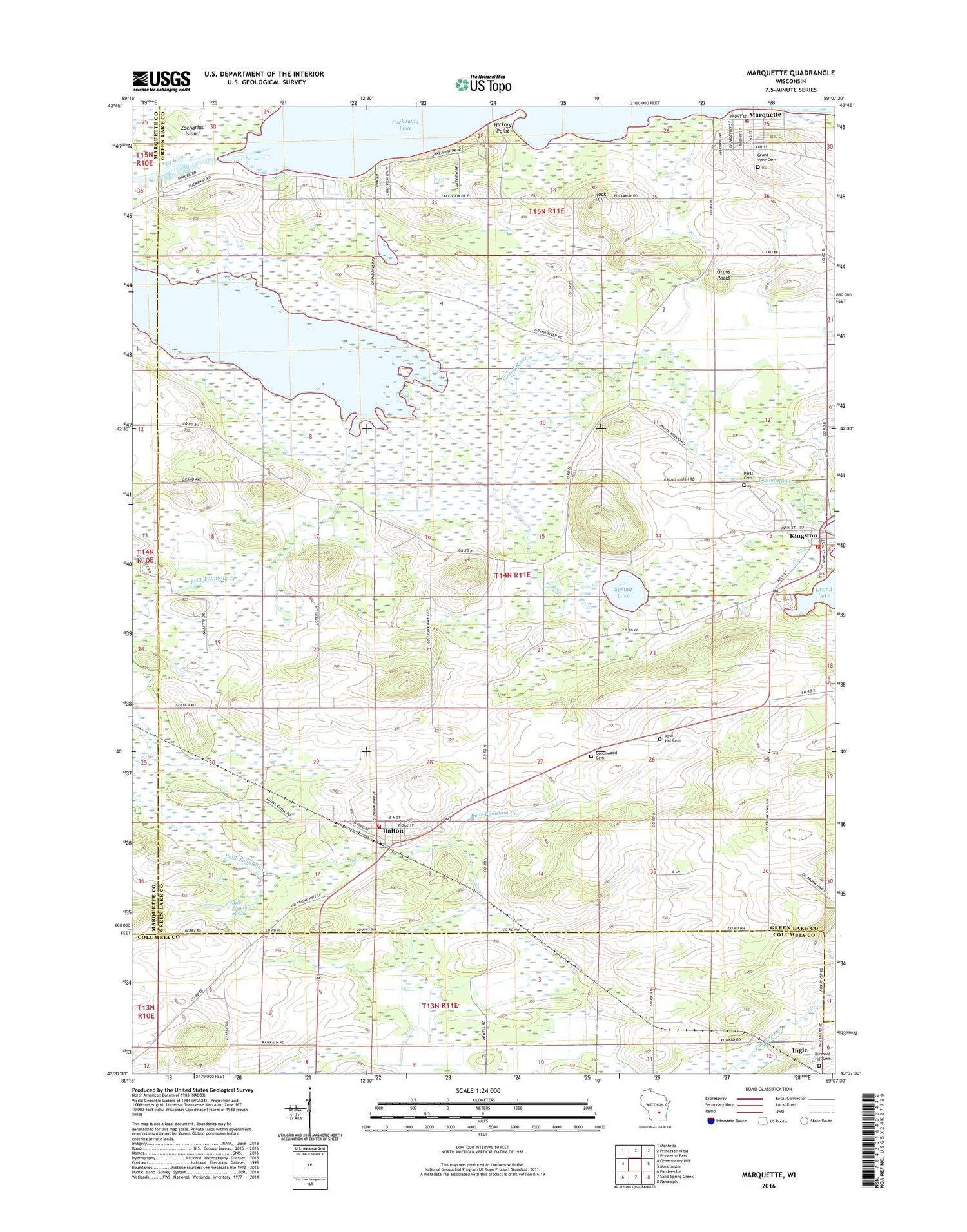 Marquette Wisconsin US Topo Map Image