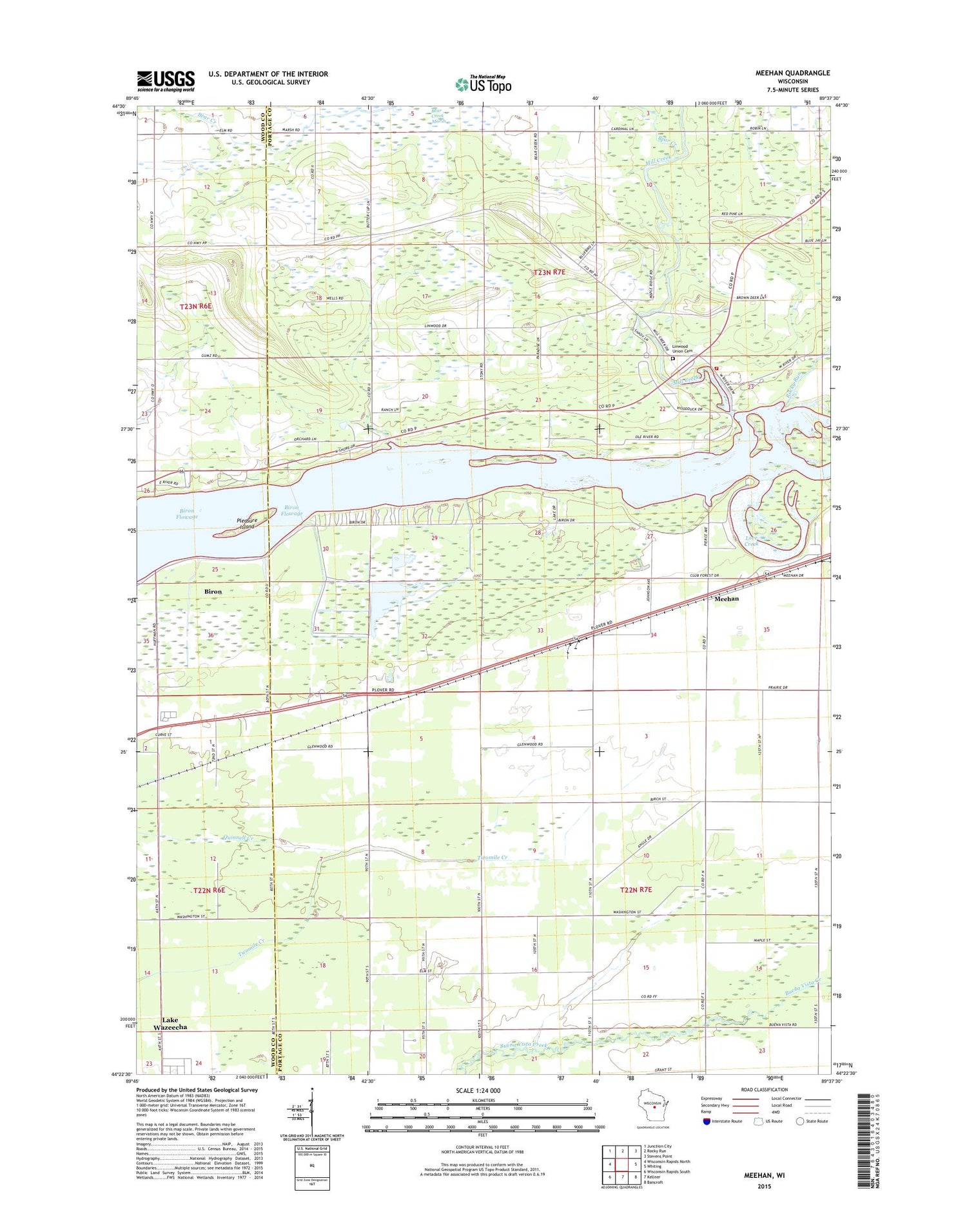 Meehan Wisconsin US Topo Map Image