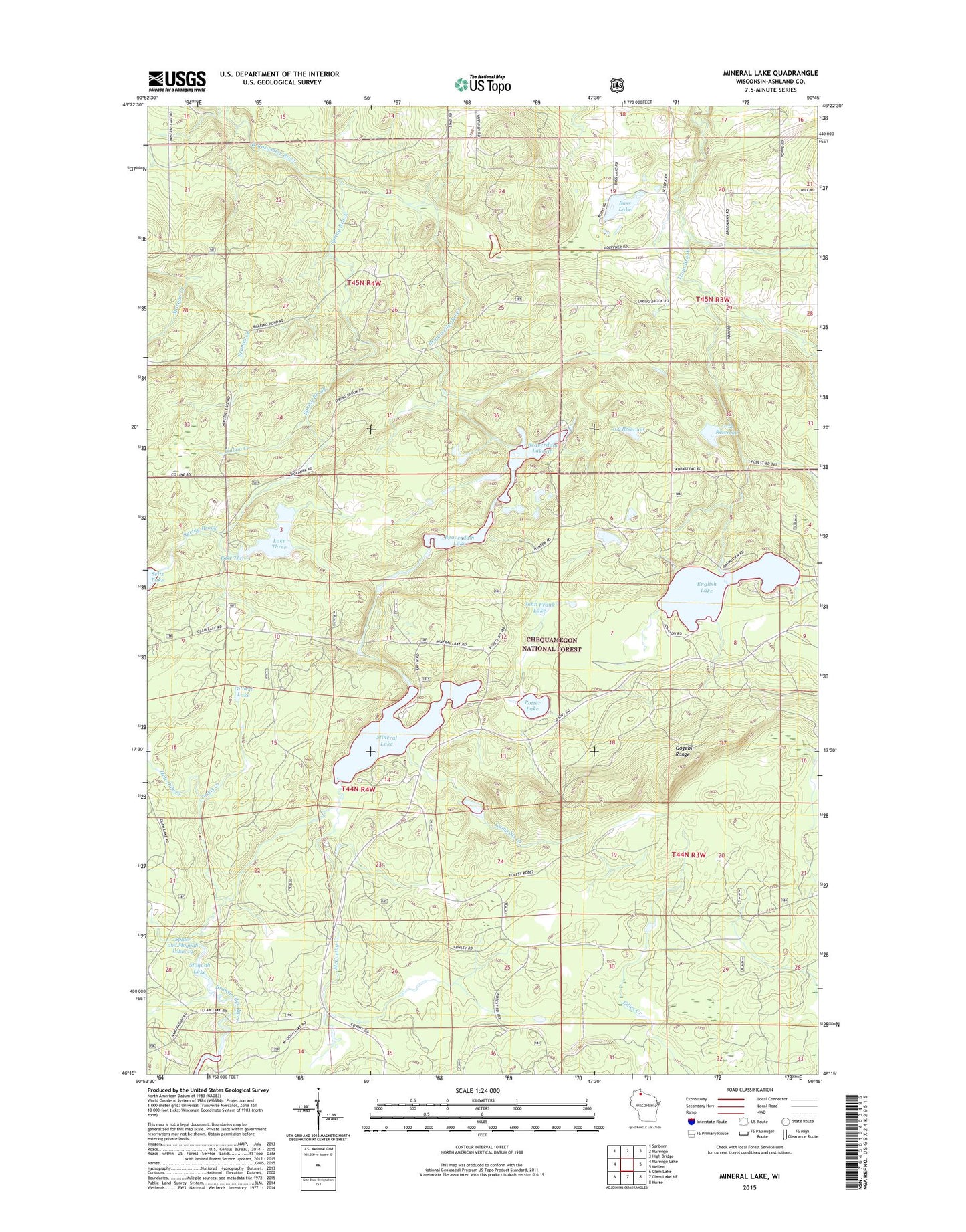 Mineral Lake Wisconsin US Topo Map Image