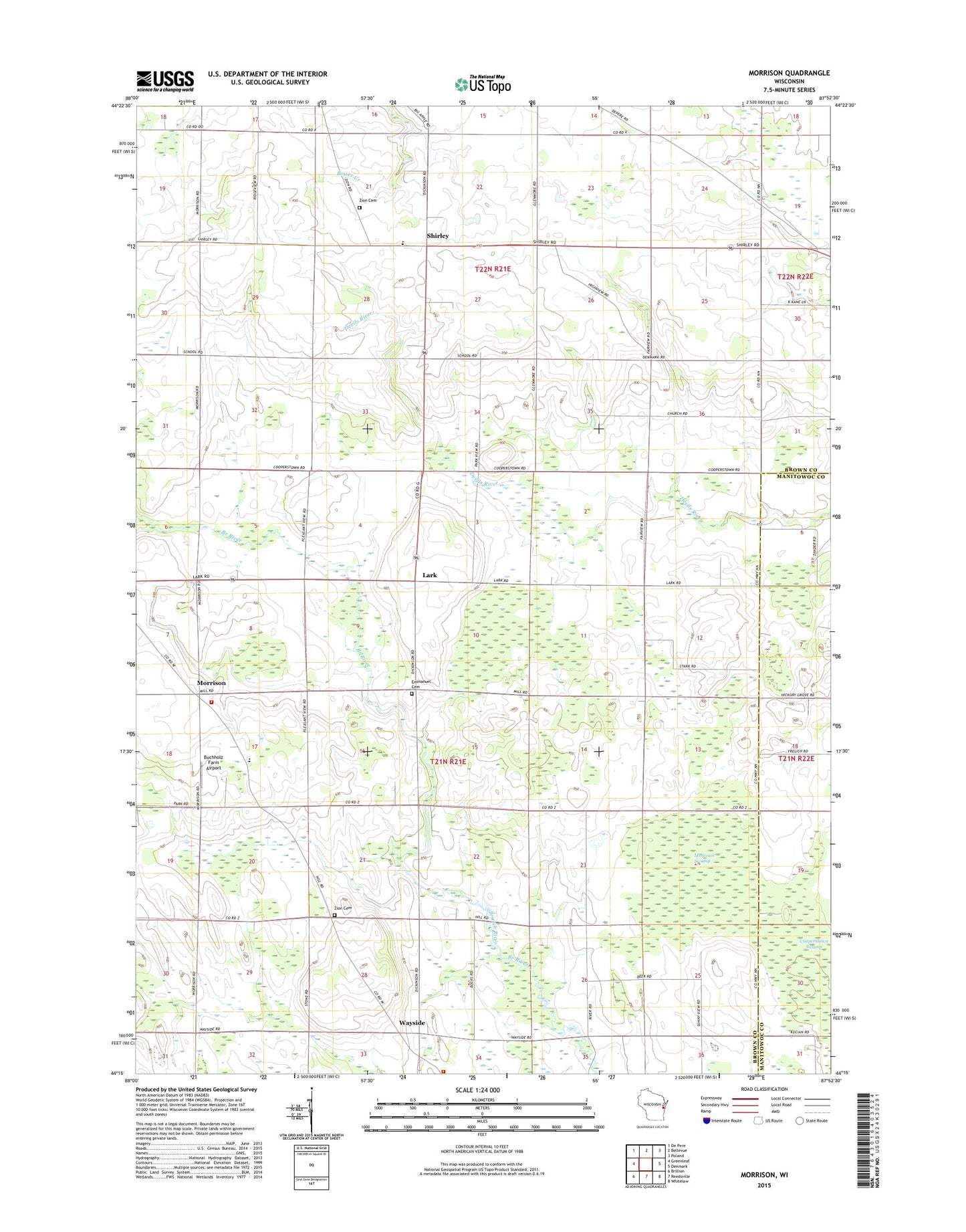 Morrison Wisconsin US Topo Map Image