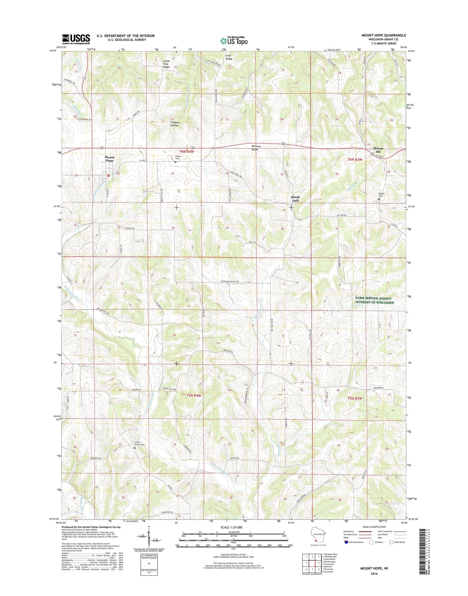 Mount Hope Wisconsin US Topo Map Image