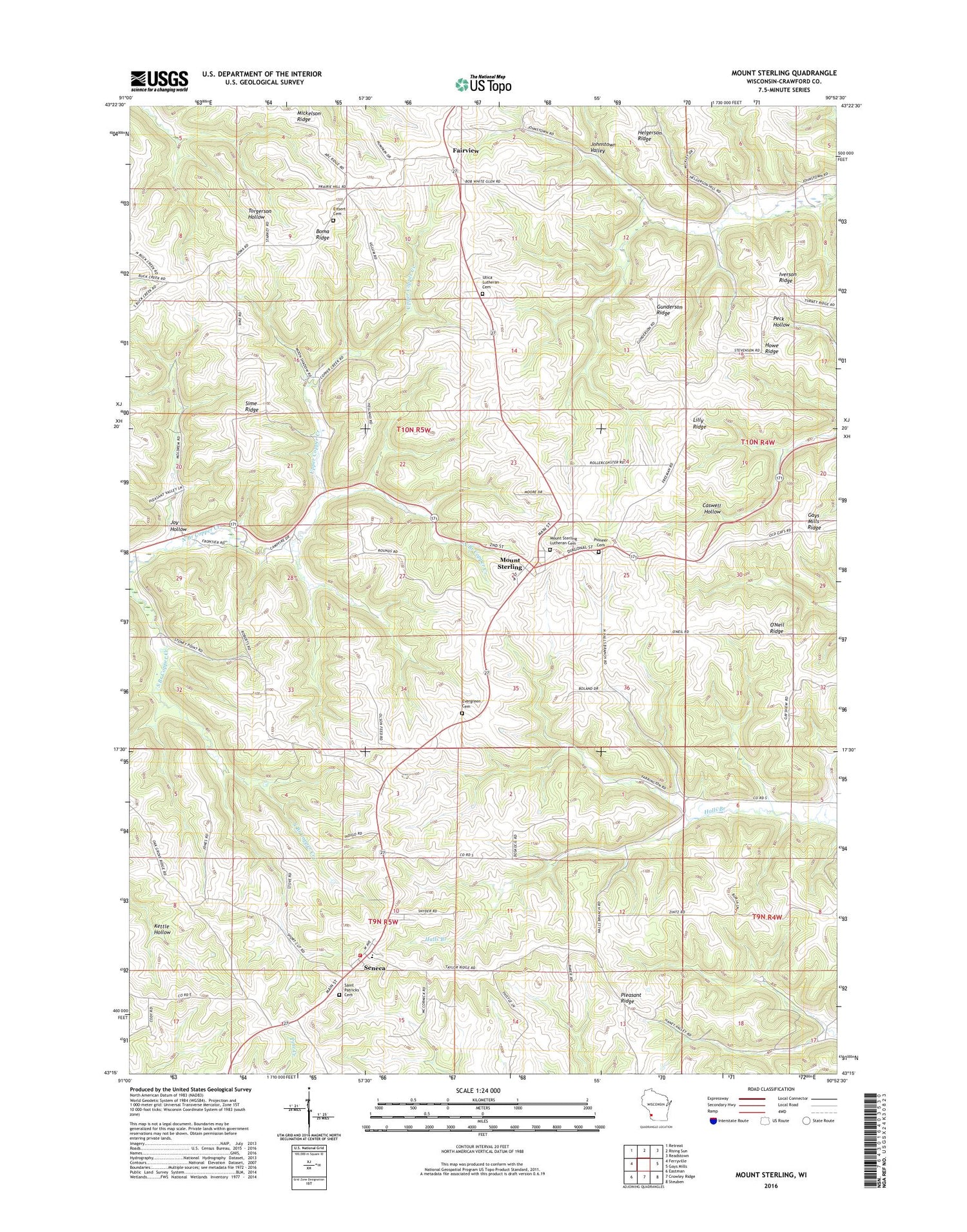 Mount Sterling Wisconsin US Topo Map Image
