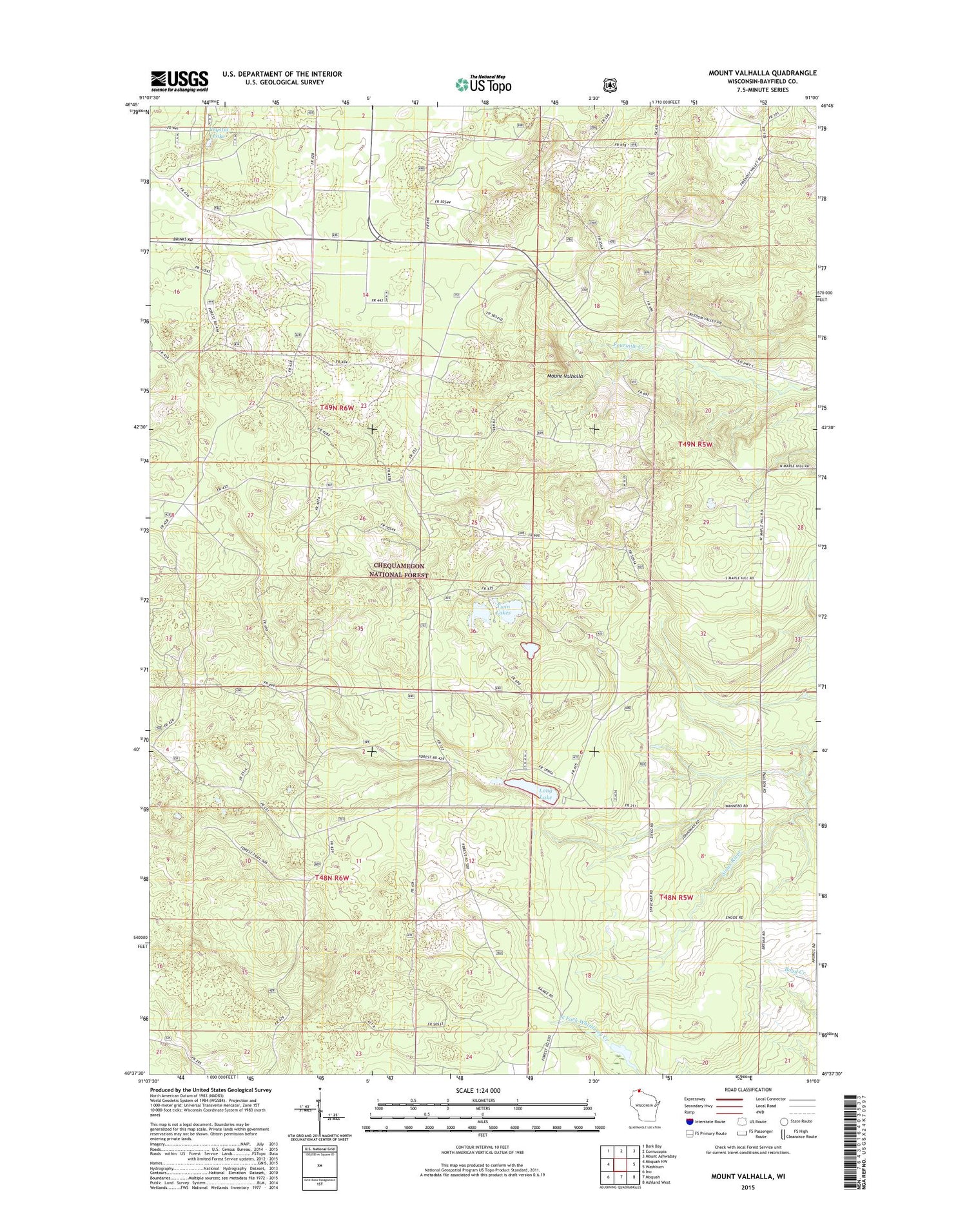 Mount Valhalla Wisconsin US Topo Map Image