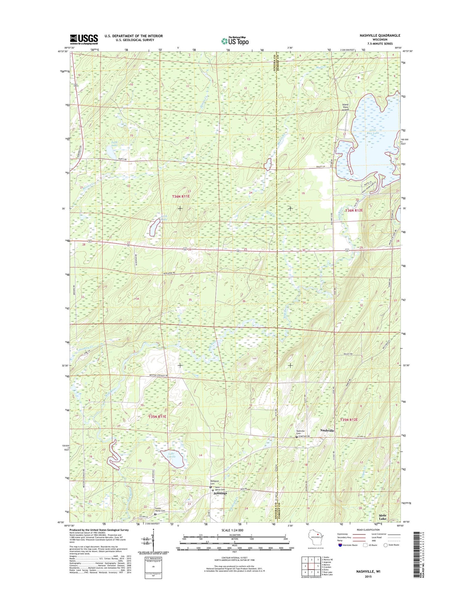 Nashville Wisconsin US Topo Map Image