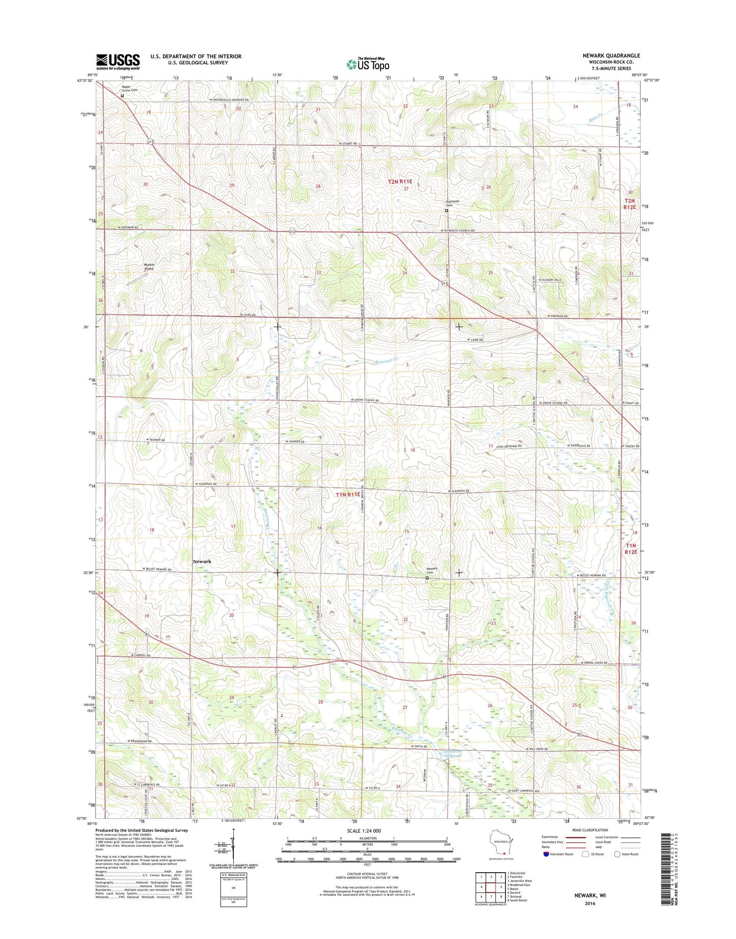 Newark Wisconsin US Topo Map Image