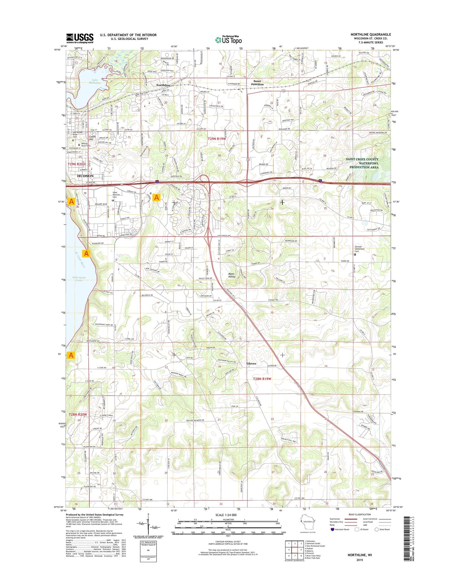 Northline Wisconsin US Topo Map Image